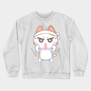 Cute cat looks very excited Crewneck Sweatshirt